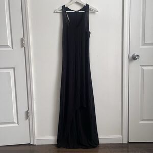 MASSIMO Rayon Blend Stretch Jersey Knit Tank Midi Dress in Black Size XS Sharkbi